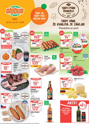 Leták Akční leták Globus 25.3. - 31.3.2026 - Globus Brno Ivanovice