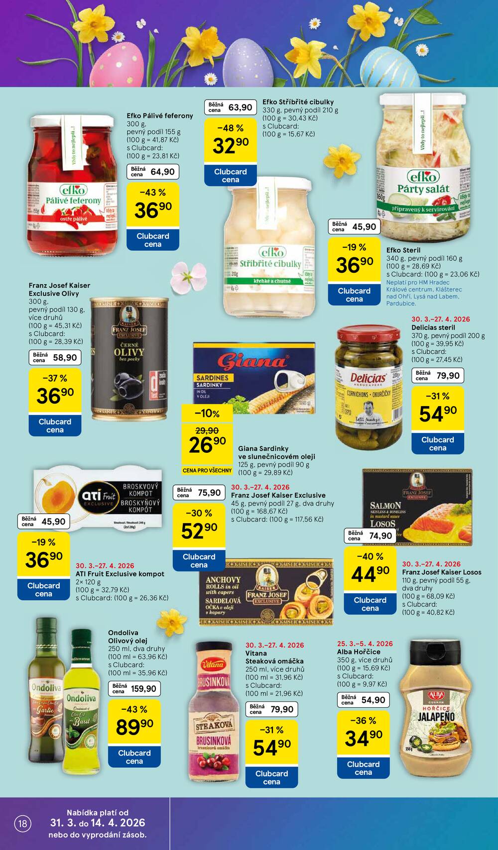 Tesco malé hypermarkety od 31.3. do 5.4.2026