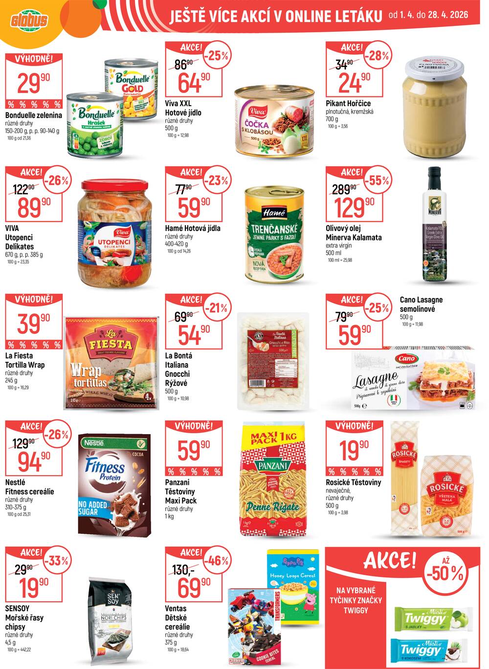 Akční leták Globus 1.4. - 7.4.2026 - Globus Praha - Centrum Černý Most