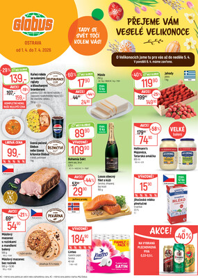Leták Akční leták Globus 1.4. - 7.4.2026 - Globus Ostrava
