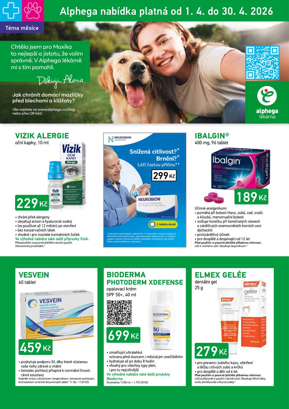 Leták Alphega Lékárna - Alphega Lékárna od 1.4. do 30.4.2026 - strana 1