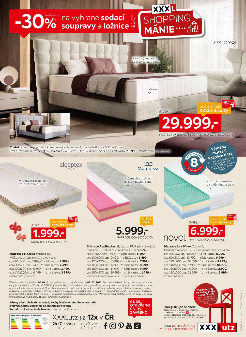 XXXLutz sedací soupravy a ložnice od 7.4. do 3.5.2026