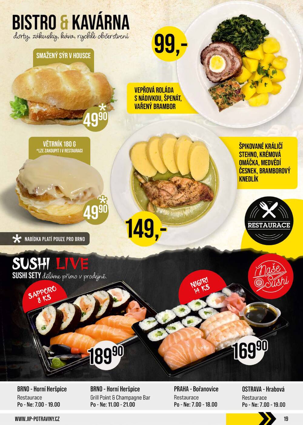 JIP Cash & Carry České Budějovice, Most, Náchod, Polička, Sušice a Svoboda nad Úpou od 1.4. do 7.4.2026