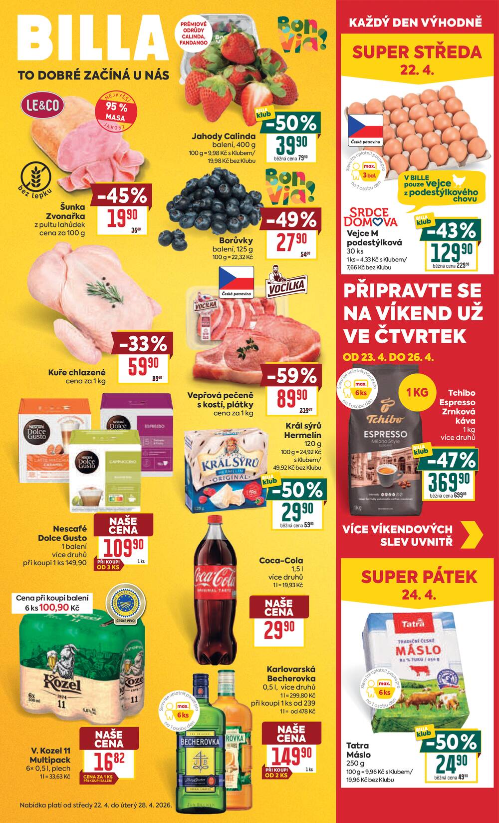 Leták BILLA - BILLA malý leták od 22.4. do 28.4.2026 - strana 1