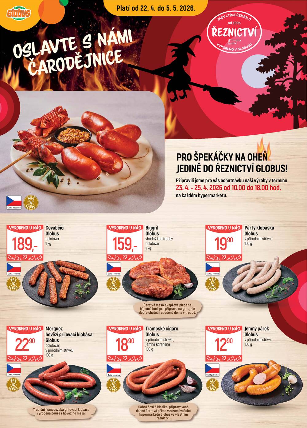 Leták Globus - Akční leták Globus 22.4. - 5.5.2026 - Globus Praha - Čakovice - strana 1
