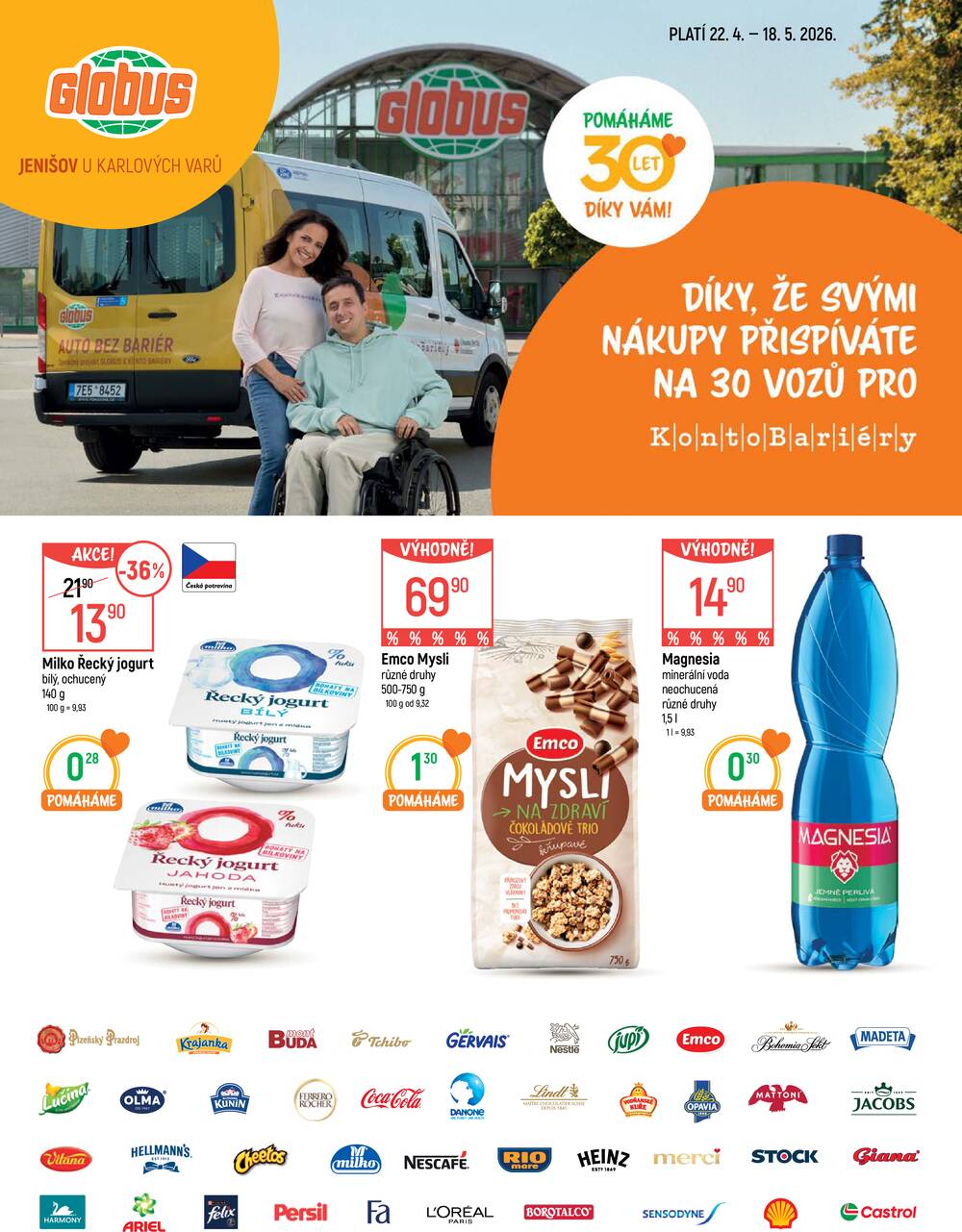 Akční leták Globus 22.4. - 18.5.2026 - Globus Jenišov u Karlových Varů