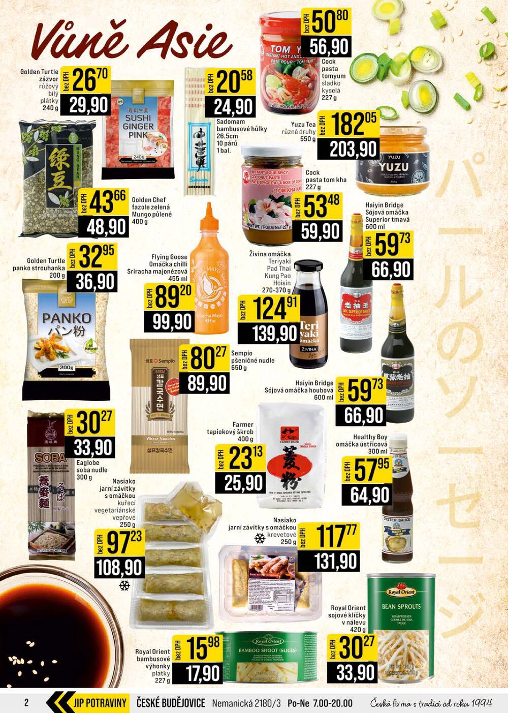 JIP Cash & Carry Brno, Praha, Ostrava, Jilemnice, Pardubice, Ostrava, Karlovy Vary, Olomouc a Zlín od 15.4. do 21.4.2026