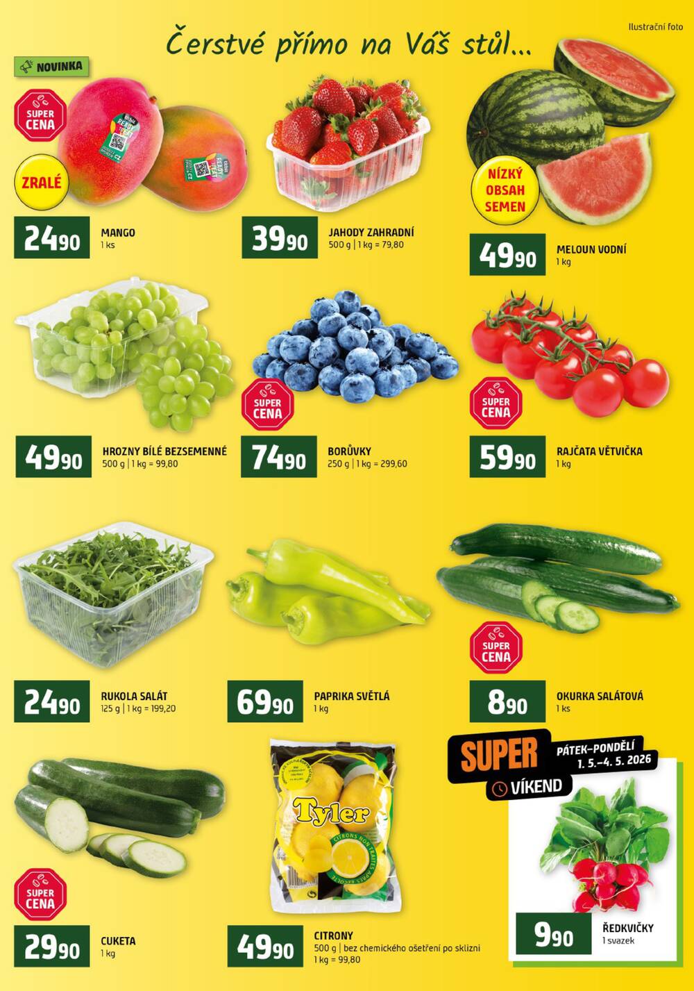 Terno České Budějovice, Třeboň, Trhové sviny, Bechyně, Týn nad Vltavou, Hradec Králové, Olomouc, Borovany, Zlín, Český Krumlov od 29.4. do 5.5.2026