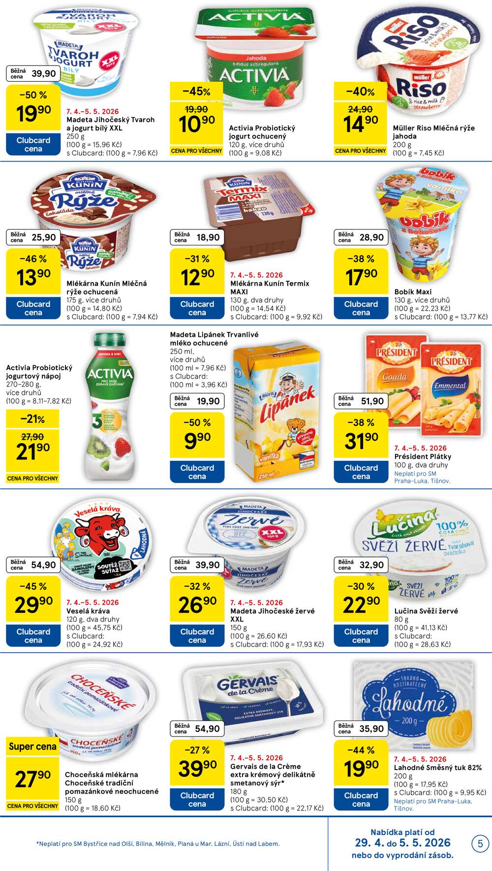 Tesco supermarkety od 29.4. do 5.5.2026