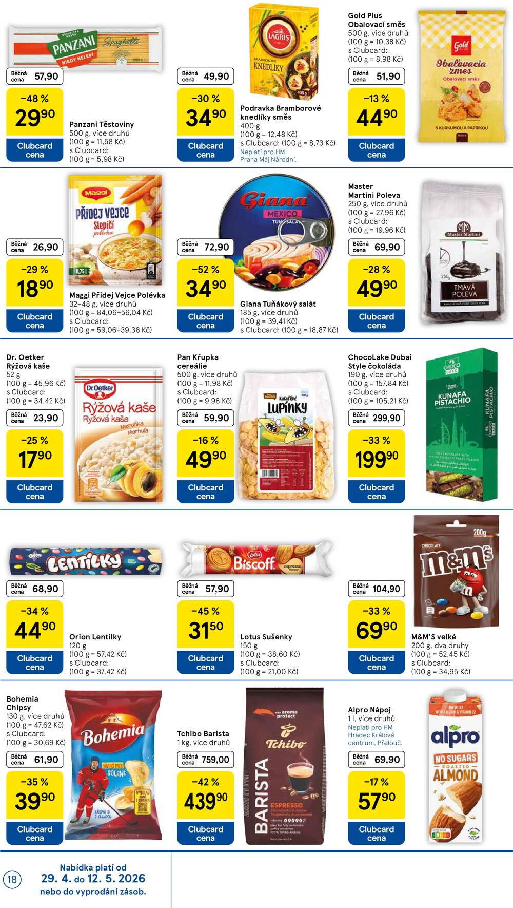 Tesco malé hypermarkety od 29.4. do 5.5.2026