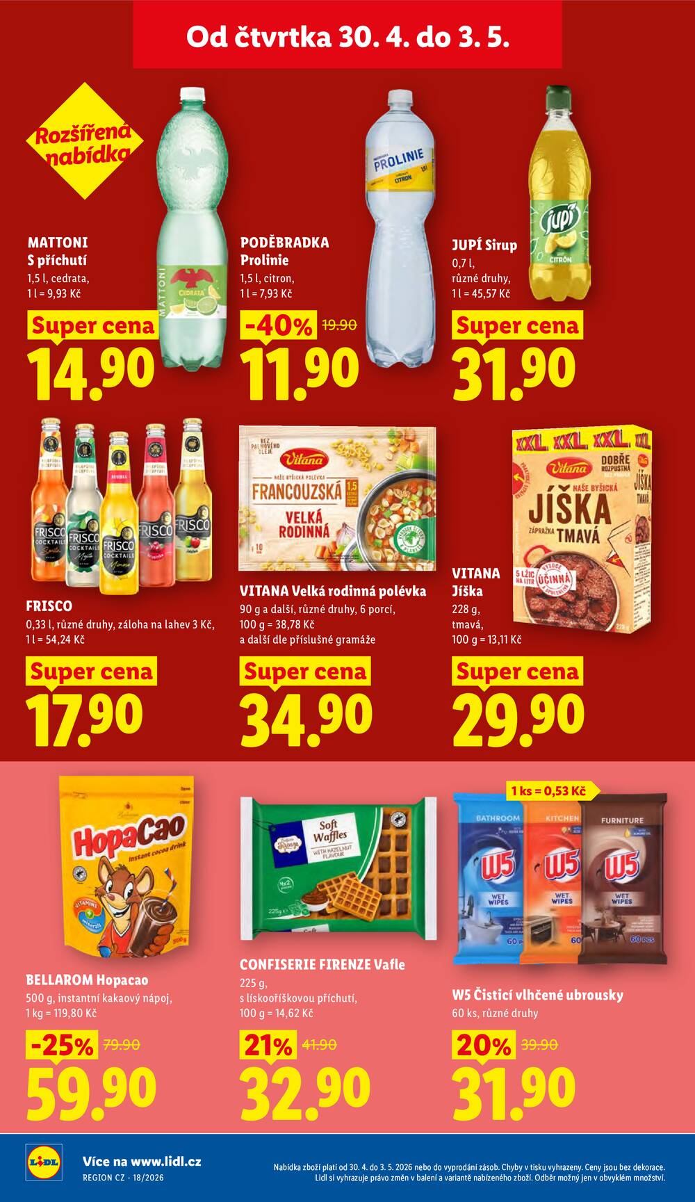 Lidl Čtvrtek od 30.4. do 3.5.2026