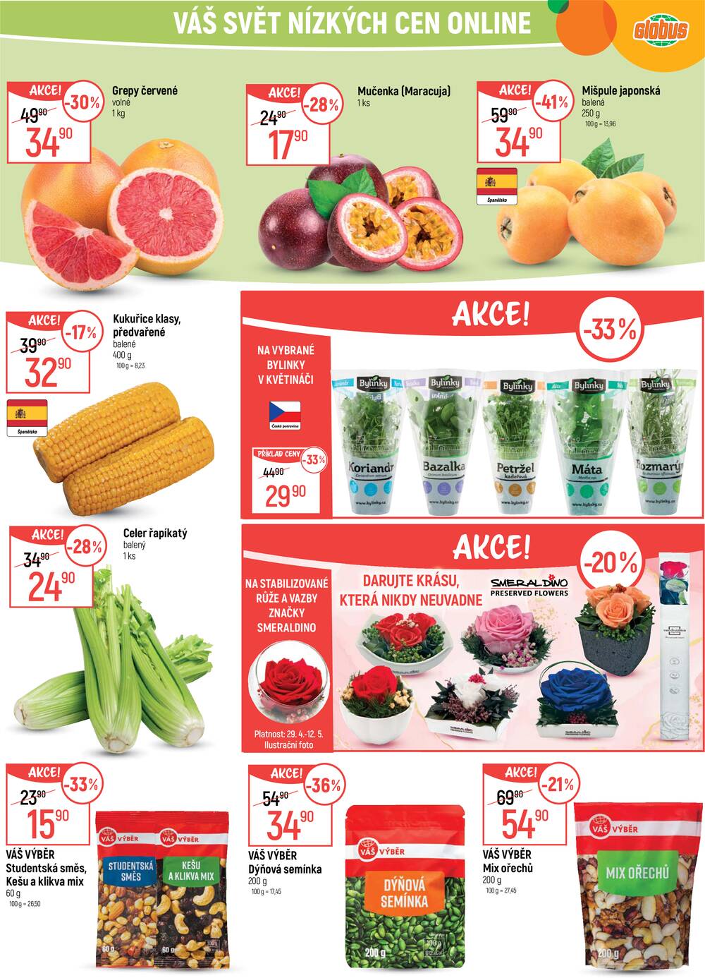 Akční leták Globus 29.4. - 5.5.2026 - Globus Praha - Štěrboholy