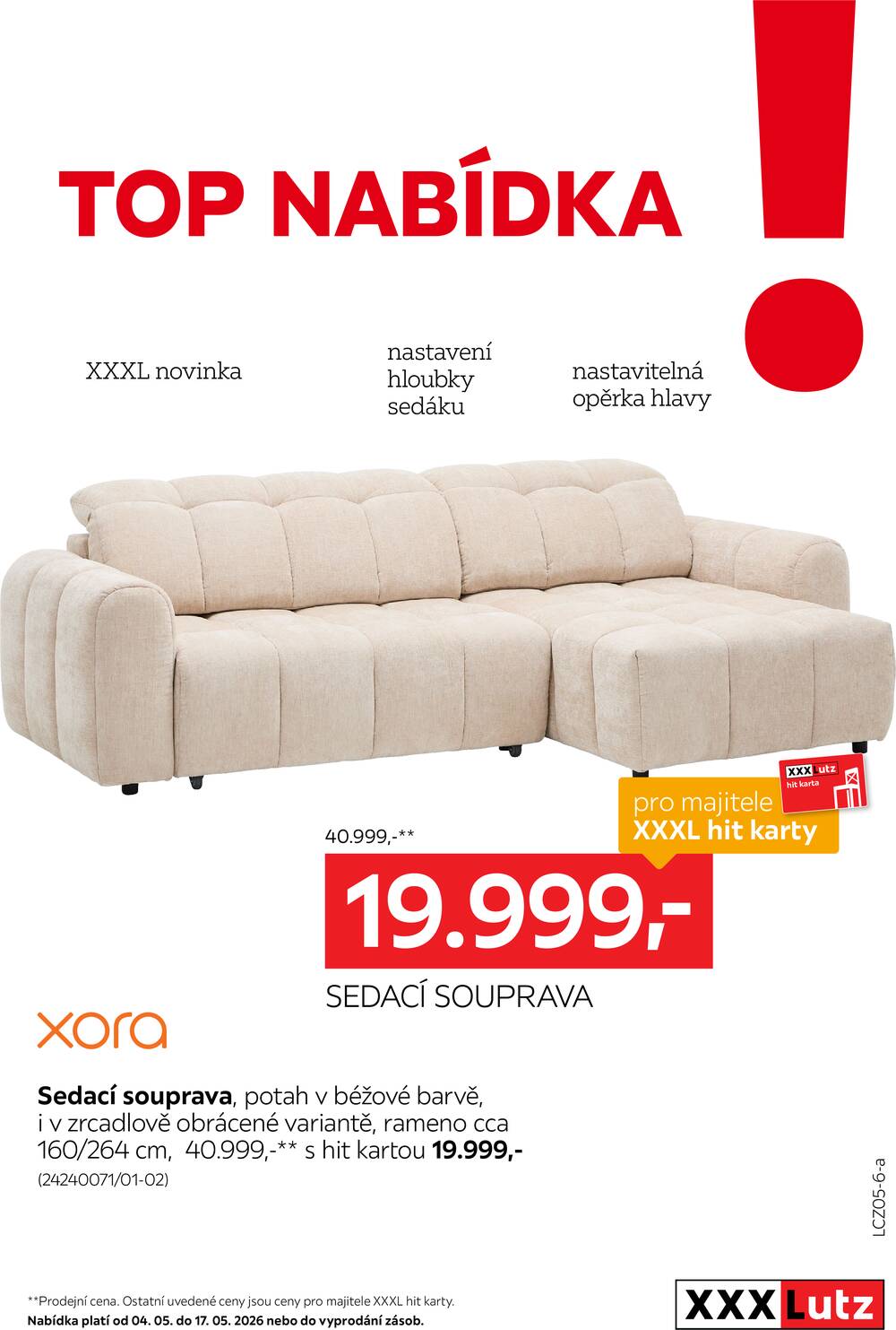 Leták XXXLutz - XXXLutz Top nabídka II. 4.5. - 17.5. - strana 1