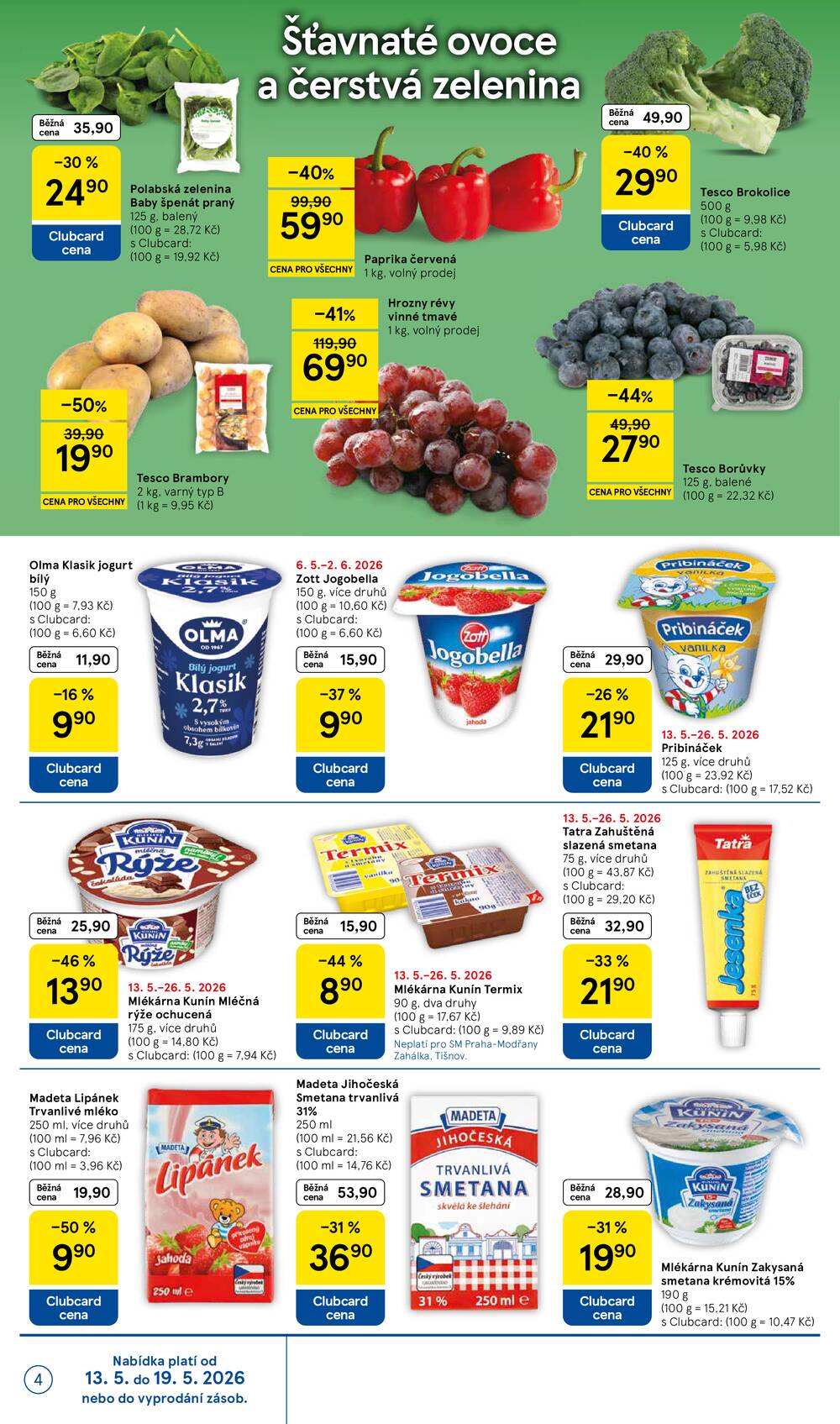 Tesco supermarkety od 13.5. do 19.5.2026