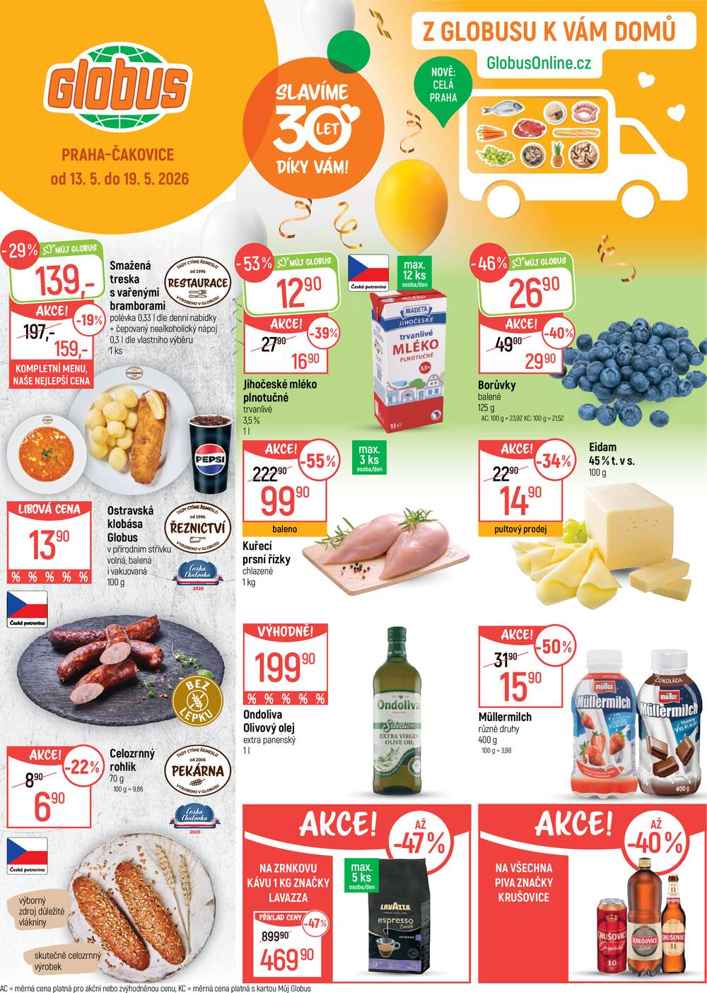 Leták Globus - Akční leták Globus 13.5. - 19.5.2026 - Globus Praha - Čakovice - strana 1