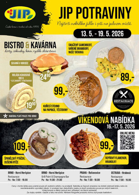 JIP Cash & Carry České Budějovice, Most, Náchod, Polička, Sušice a Svoboda nad Úpou od 13.5. do 19.5.2026