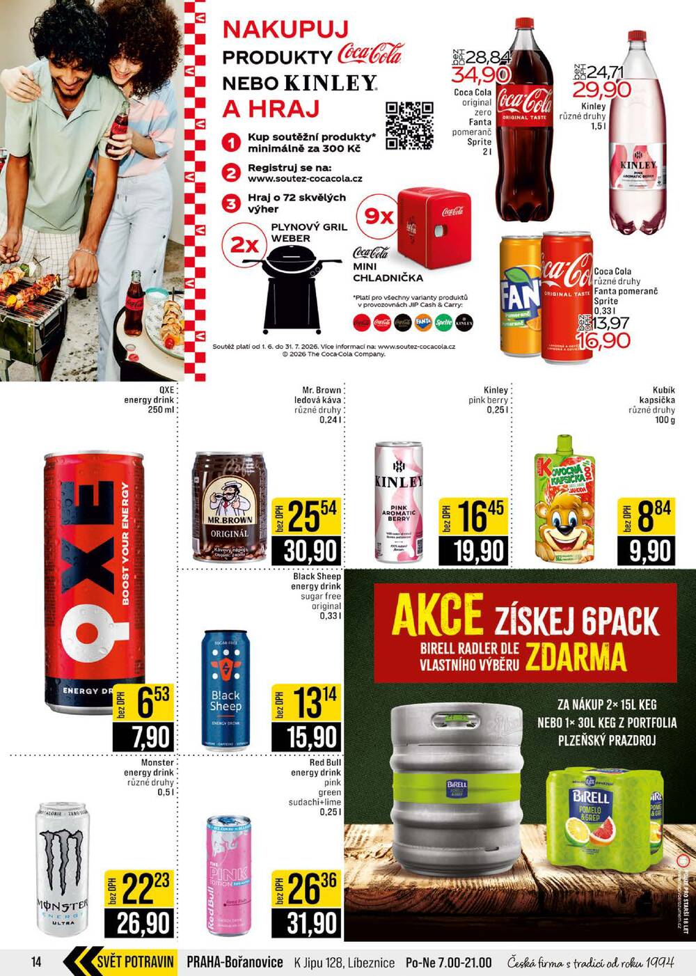 JIP Cash & Carry České Budějovice, Most, Náchod, Polička, Sušice a Svoboda nad Úpou od 17.6. do 23.6.2026