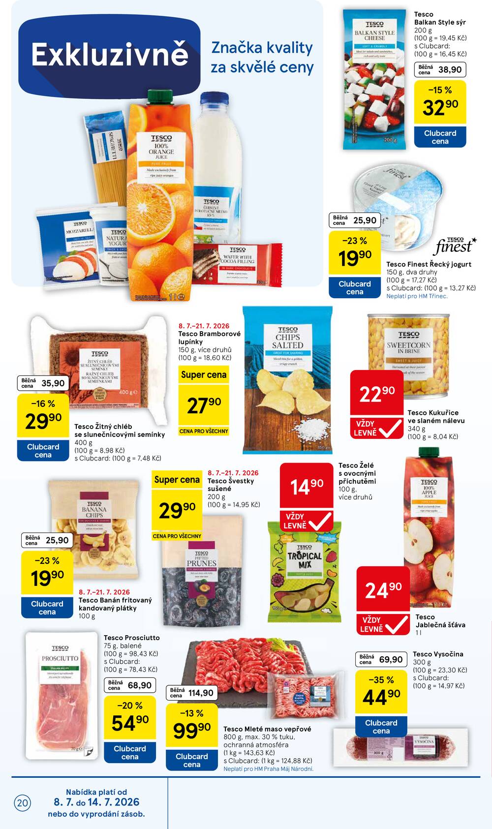 Tesco malé hypermarkety od 8.7. do 14.7.2026