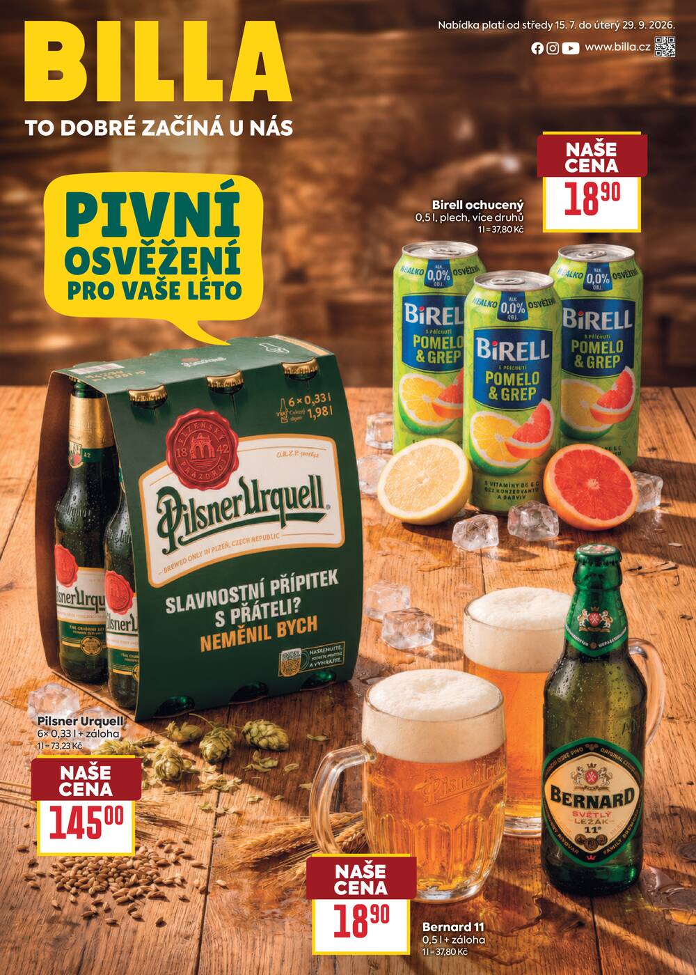 Leták BILLA - Billa katalog Pivo od 15.7. do 29.9.2026 - strana 1