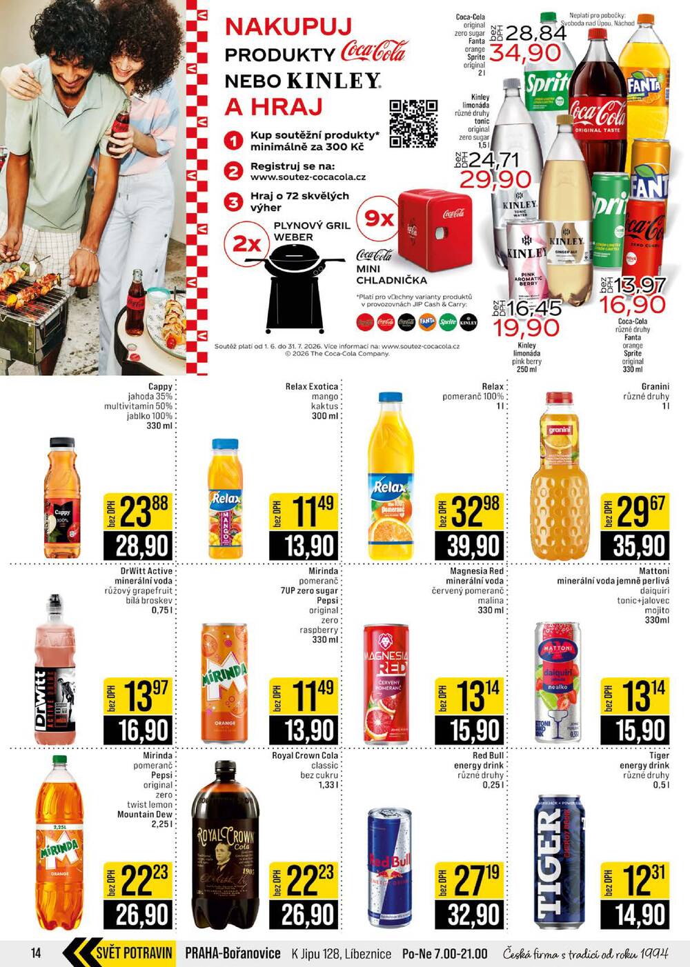 JIP Cash & Carry Brno, Praha, Ostrava, Jilemnice, Pardubice, Ostrava, Karlovy Vary, Olomouc a Zlín od 15.7. do 21.7.2026