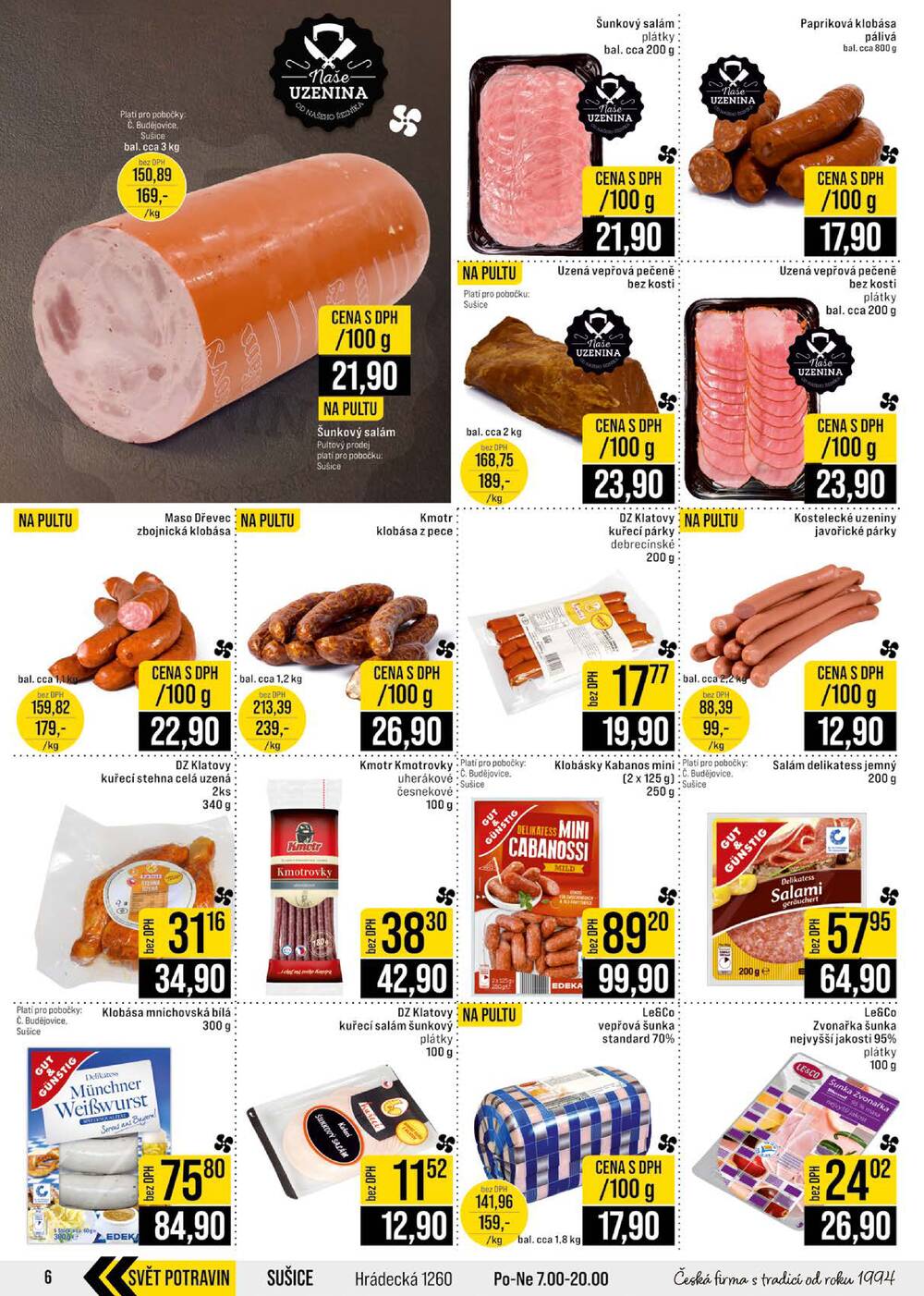 JIP Cash & Carry České Budějovice, Most, Náchod, Polička, Sušice a Svoboda nad Úpou od 15.7. do 21.7.2026