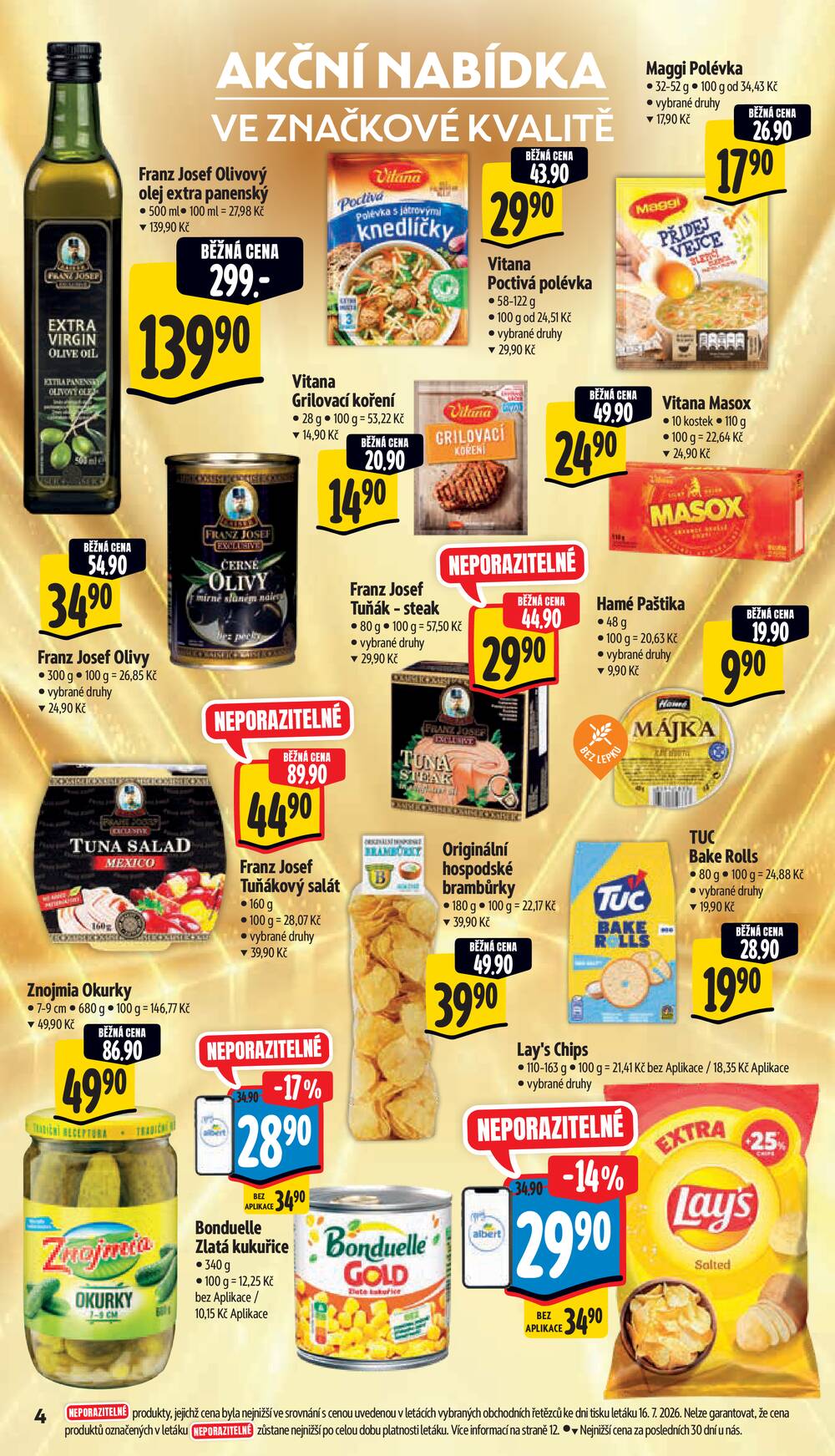 Leták Albert - Albert Supermarket od 22.7. do 28.7.2026 - strana 4 Leták Albert - Albert Supermarket od 22.7. do 28.7.2026 - strana 4