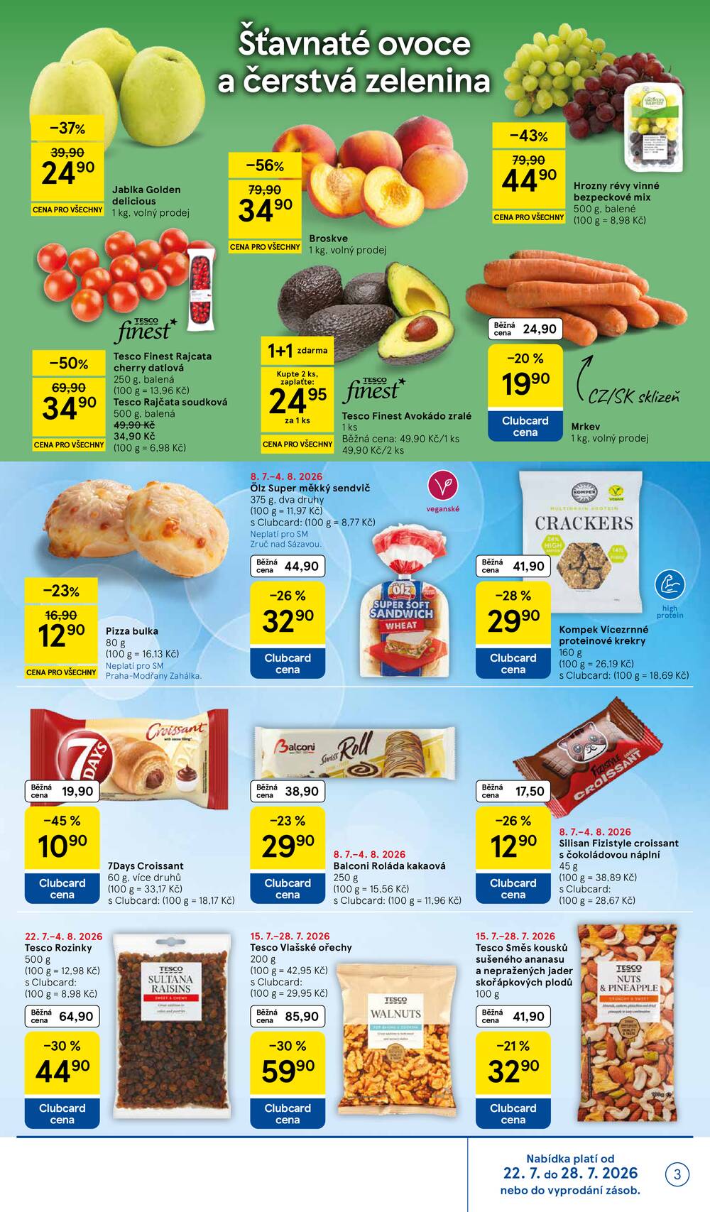 Leták Tesco - Tesco supermarkety od 22.7. do 28.7.2026 - strana 3 Leták Tesco - Tesco supermarkety od 22.7. do 28.7.2026 - strana 3