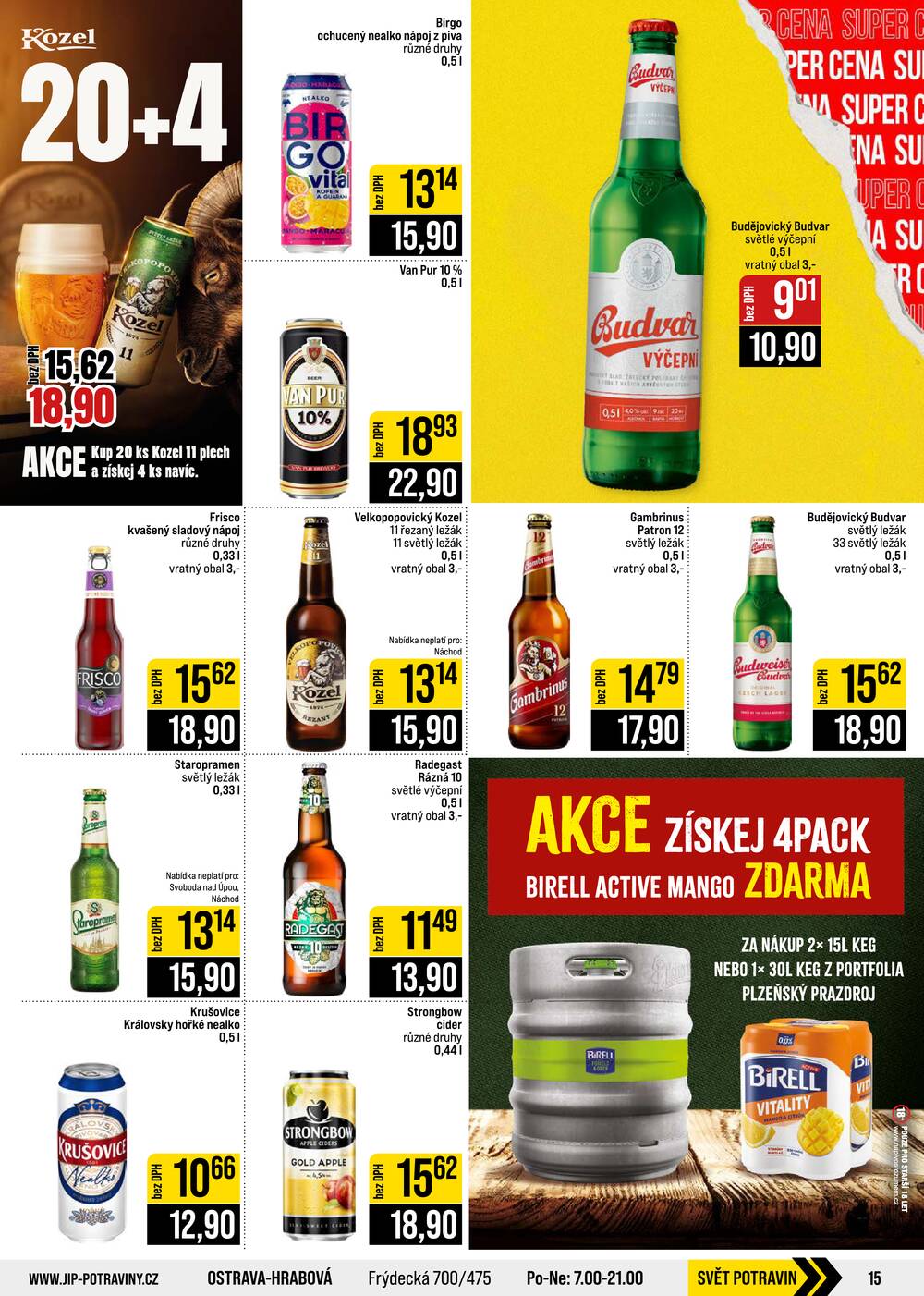 Leták JIP - JIP Cash & Carry České Budějovice, Most, Náchod, Polička, Sušice a Svoboda nad Úpou od 29.7. do 4.8.2026 - strana 15