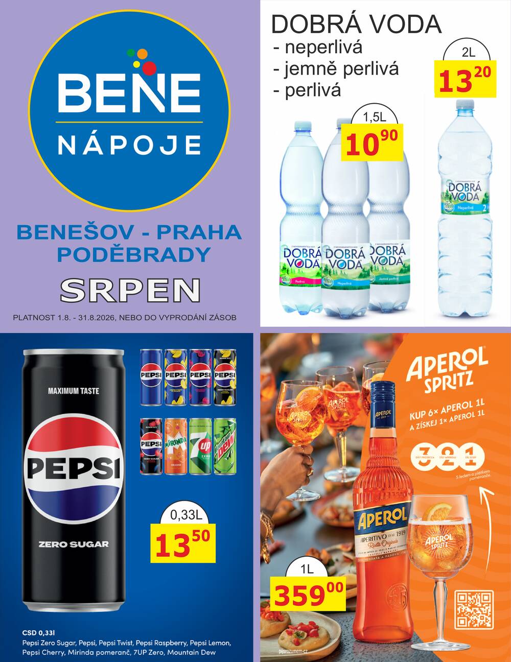 BENE Nápoje od 1.8. do 31.8.2026