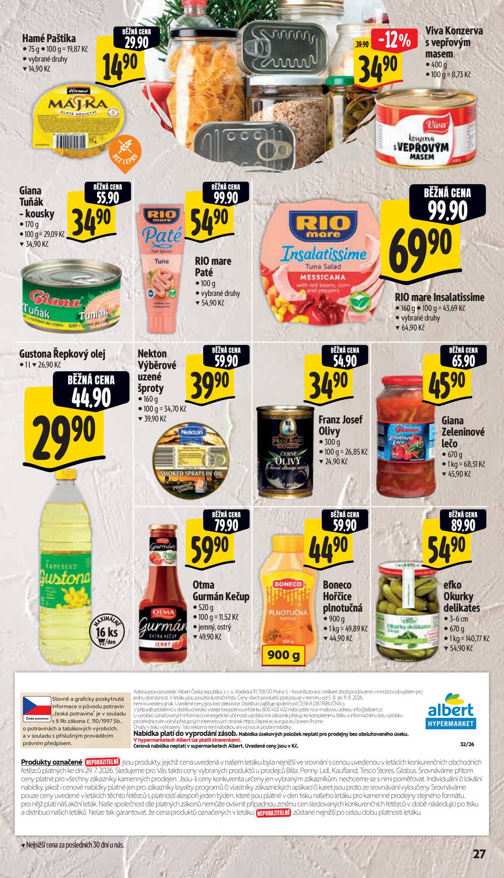 Albert Hypermarket Jihomoravský od 5.8. do 11.8.2026