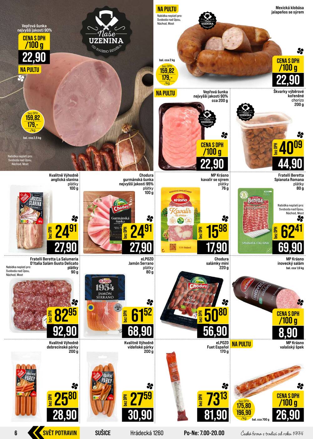 JIP Cash & Carry České Budějovice, Most, Náchod, Polička, Sušice a Svoboda nad Úpou od 5.8. do 11.8.2026