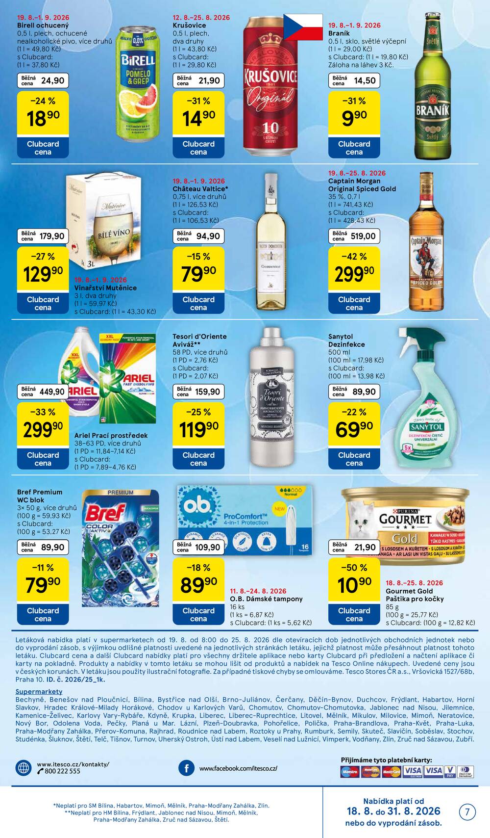 Tesco supermarkety od 19.8. do 25.8.2026