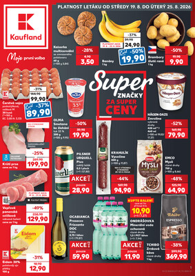 Leták Kaufland 19.8. - 25.8. - Kaufland - Plzeň - Košutka