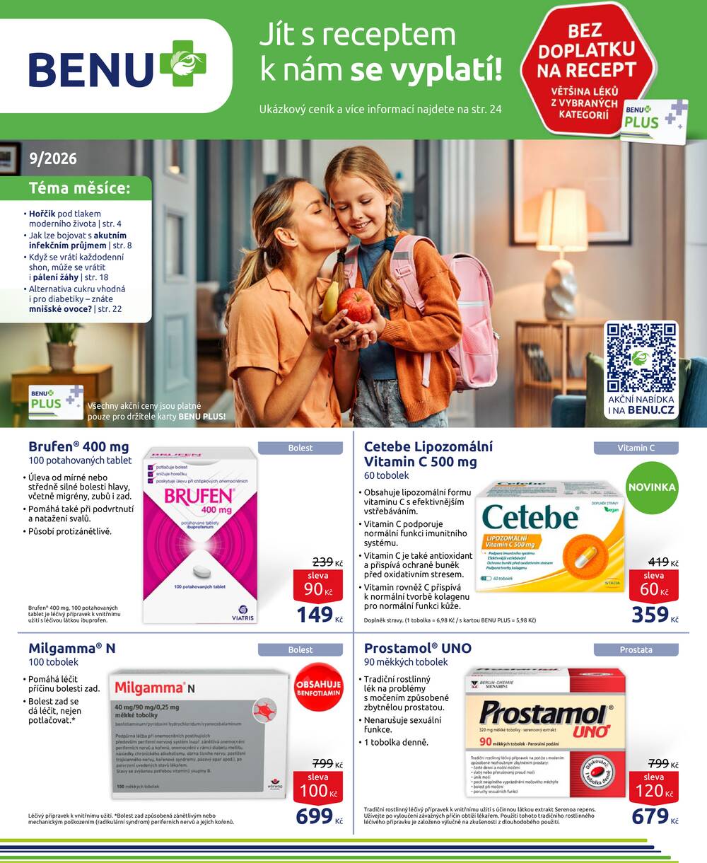 Leták BENU - Benu od 1.9. do 30.9.2026 - strana 1