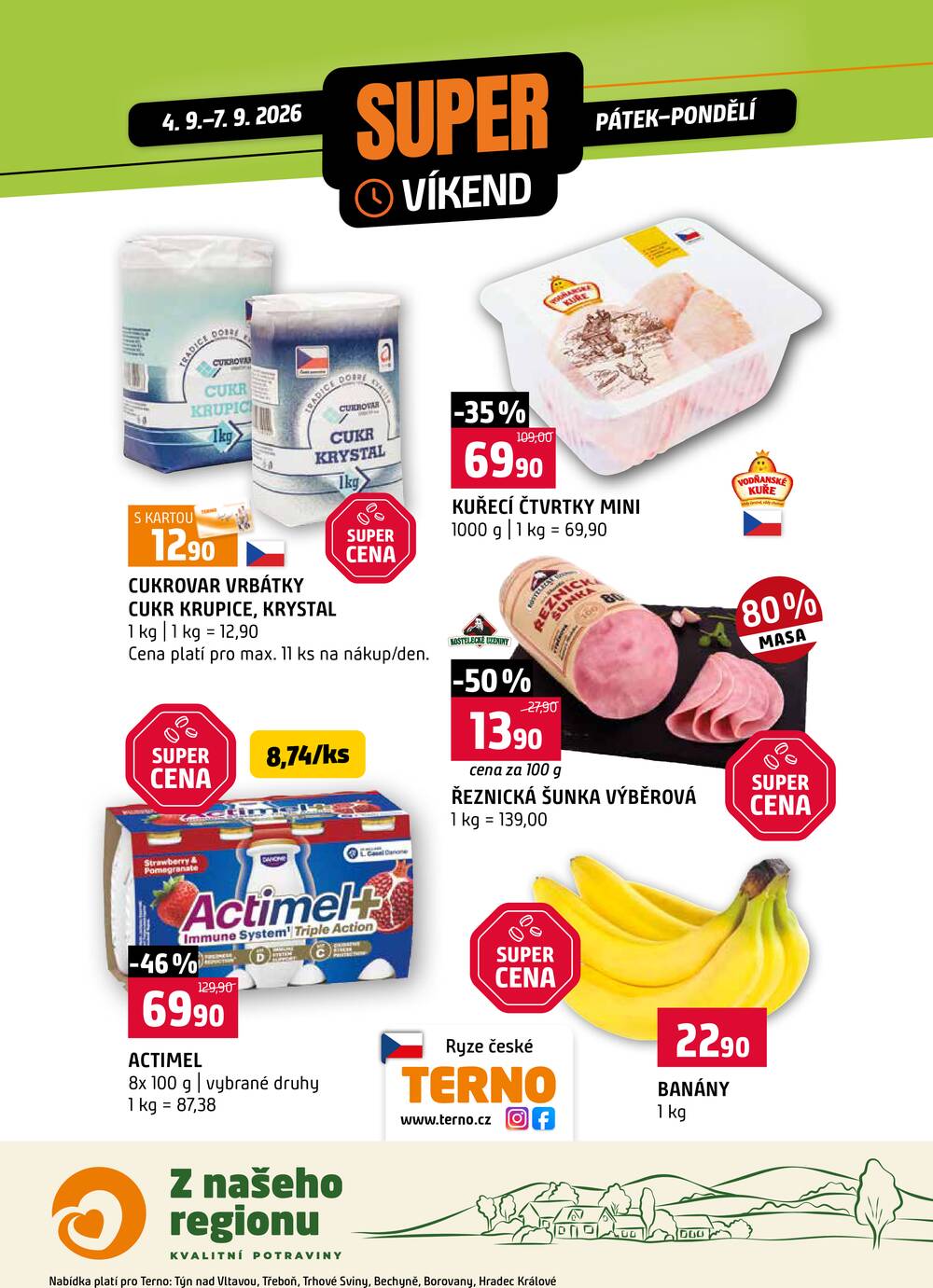 Leták Terno - Terno Víkendová akce od 4.9. do 7.9.2026 - strana 1 Leták Terno - Terno Víkendová akce od 4.9. do 7.9.2026 - strana 1