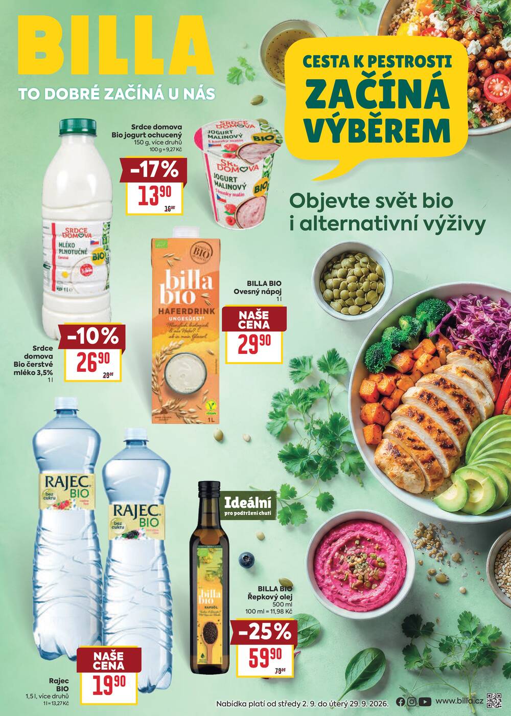Billa katalog Bio od 2.9. do 29.9.2026