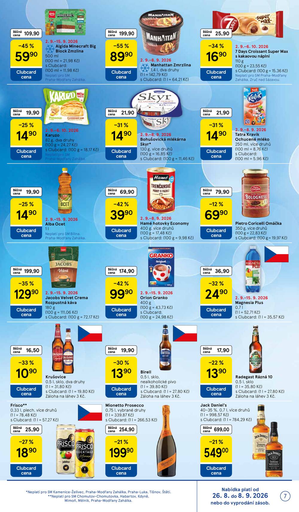 Tesco supermarkety od 2.9. do 8.9.2026