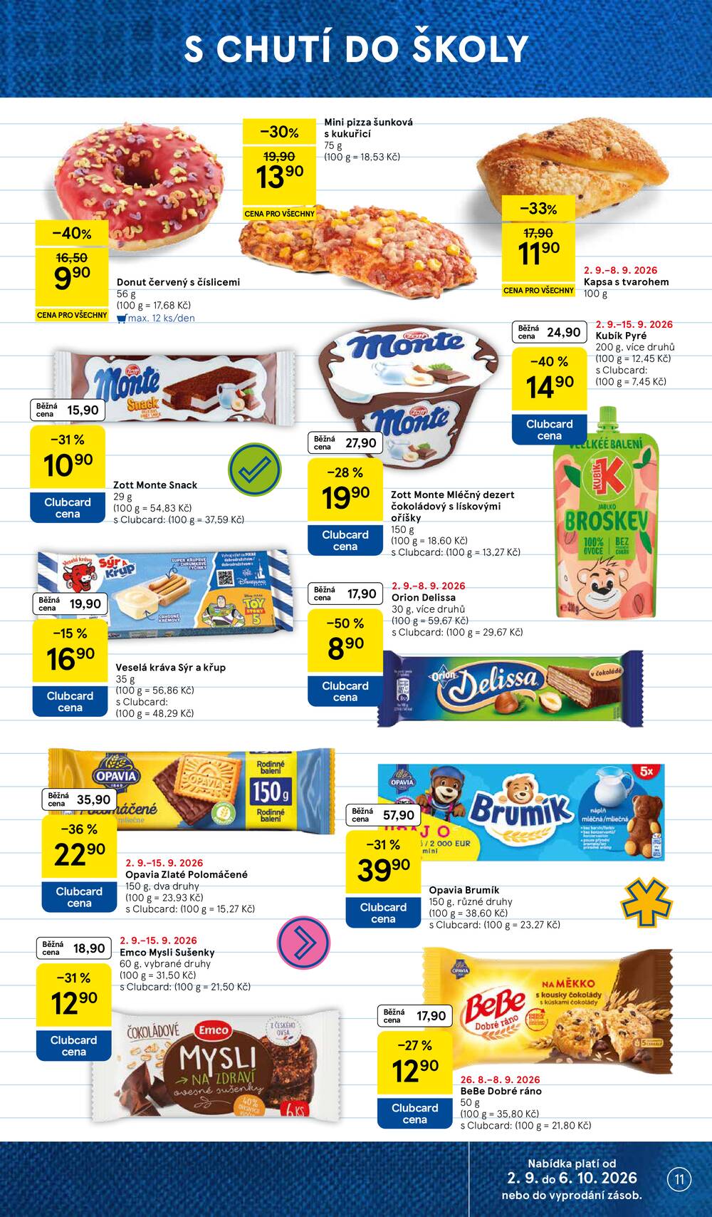 Tesco supermarkety od 2.9. do 8.9.2026
