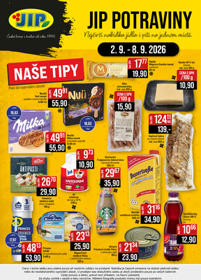 JIP Cash & Carry České Budějovice, Most, Náchod, Polička, Sušice a Svoboda nad Úpou od 2.9. do 8.9.2026