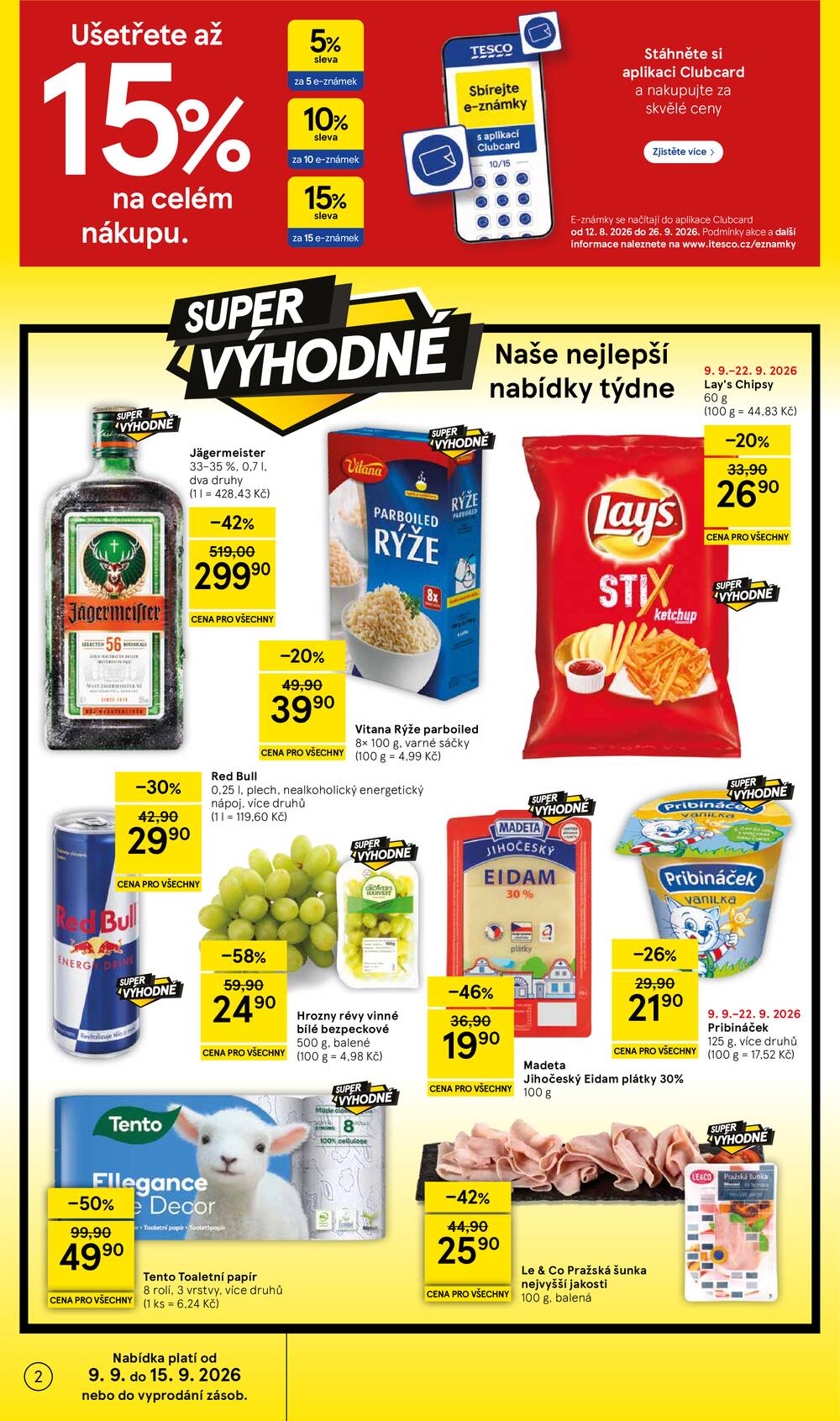 Leták Tesco - Tesco supermarkety od 9.9. do 15.9.2026 - strana 2 Leták Tesco - Tesco supermarkety od 9.9. do 15.9.2026 - strana 2