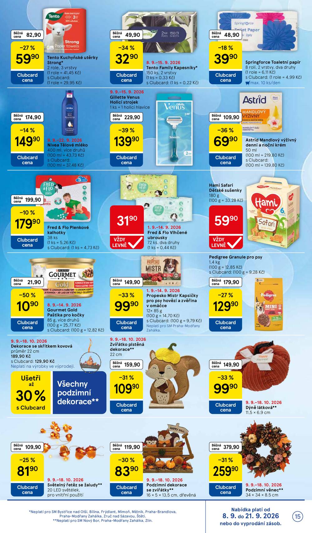 Tesco supermarkety od 9.9. do 15.9.2026