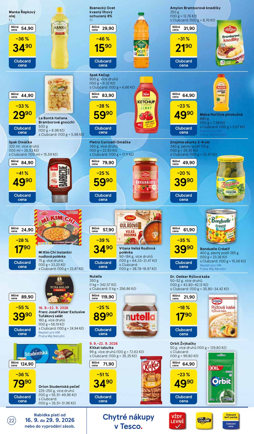 Leták Tesco - Tesco hypermarkety od 16.9. do 22.9.2026 - strana 22
