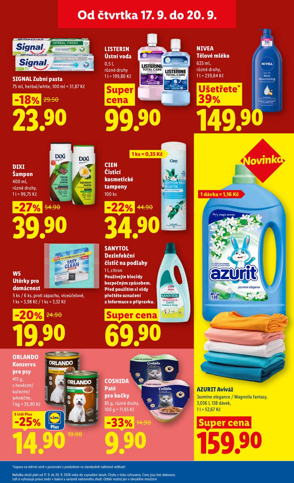 Lidl Čtvrtek od 17.9. do 20.9.2026