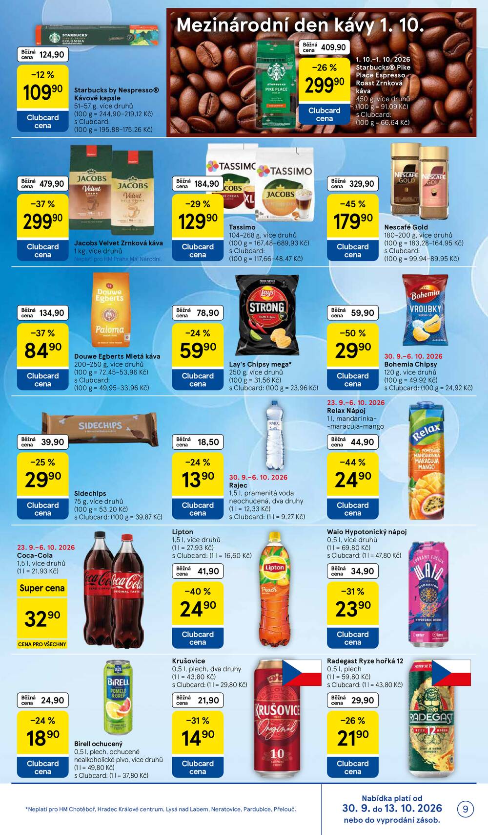Tesco hypermarkety od 30.9. do 6.10.2026