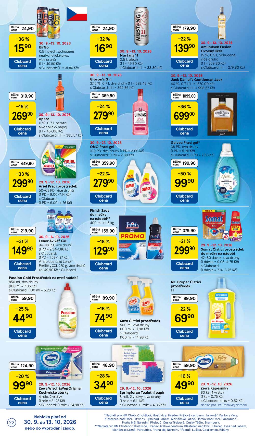 Tesco hypermarkety od 30.9. do 6.10.2026