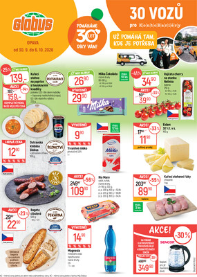Leták Akční leták Globus 30.9. - 6.10.2026 - Globus Opava
