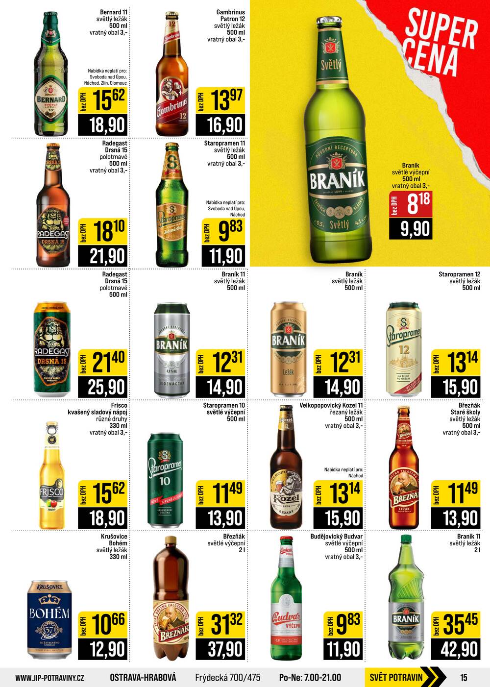 Leták JIP - JIP Cash & Carry České Budějovice, Most, Náchod, Polička, Sušice a Svoboda nad Úpou od 30.9. do 6.10.2026 - strana 15
