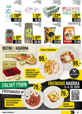 JIP Cash & Carry České Budějovice, Most, Náchod, Polička, Sušice a Svoboda nad Úpou od 30.9. do 6.10.2026