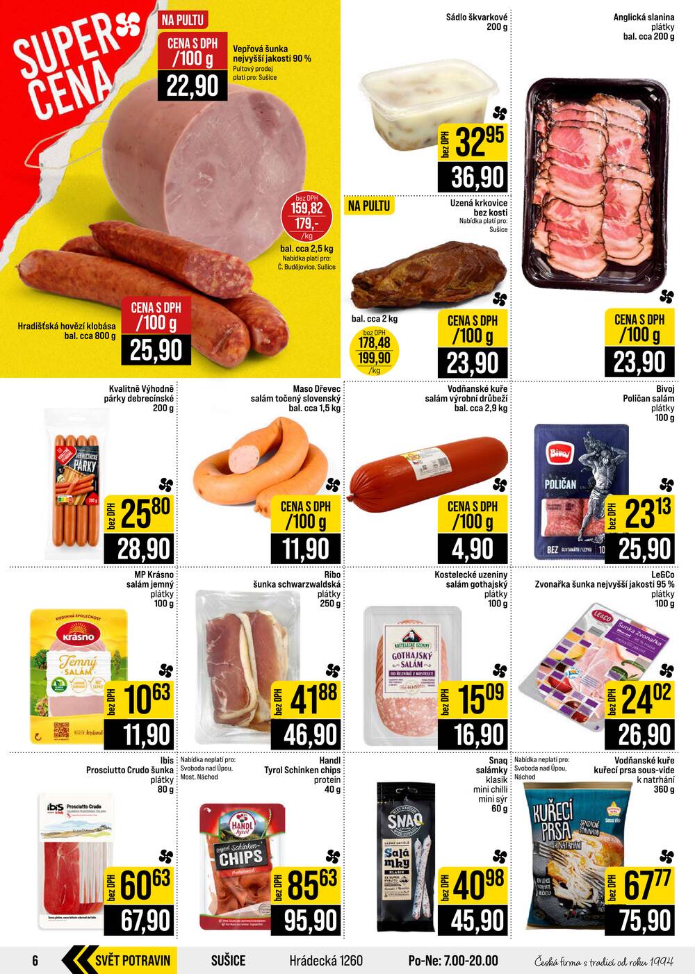 JIP Cash & Carry České Budějovice, Most, Náchod, Polička, Sušice a Svoboda nad Úpou od 7.10. do 13.10.2026