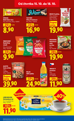 Lidl Čtvrtek od 15.10. do 18.10.2026